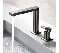 HXYhydrypd Mitigeur Salle de Bain à 2 Trous pour Camping-Car, Mitigeur en Laiton, Rotatif, Robinet Lave Main pour Toilettes, Cuisine, Hôtel(Gray)