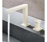 HXYhydrypd Mitigeur Salle de Bain à 2 Trous pour Camping-Car, Mitigeur en Laiton, Rotatif, Robinet Lave Main pour Toilettes, Cuisine, Hôtel(White)