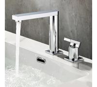 HXYhydrypd Mitigeur Salle de Bain à 2 Trous pour Camping-Car, Mitigeur en Laiton, Rotatif, Robinet Lave Main pour Toilettes, Cuisine, Hôtel(Silver)