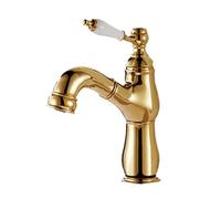 HXYhydrypd Mitigeur Salle de Bain Monotrou à Poignée Unique avec Douchette Extractible, Mitigeur Lavabo en Laiton pour Camping-Car, Ferme Moderne, Cuisine(Brass)