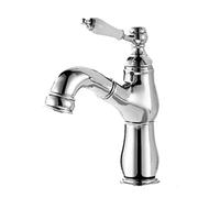 HXYhydrypd Mitigeur Salle de Bain Monotrou à Poignée Unique avec Douchette Extractible, Mitigeur Lavabo en Laiton pour Camping-Car, Ferme Moderne, Cuisine(Silver)