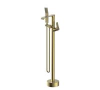HXYhydrypd Robinet de Baignoire Autoportant Cascade avec Douchette à Main, Robinet de Baignoire à Montage Au Sol pour la Décoration de la Salle de Bain(Gold)