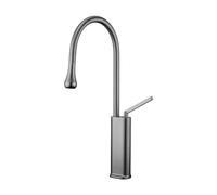 HXYhydrypd Robinet Lavabo Salle de Bain avec Douchette Extractible, Mitigeur Lavabo, Comprend des Tuyaux d'alimentation en Eau et Un Kit D'assemblage(Gray)