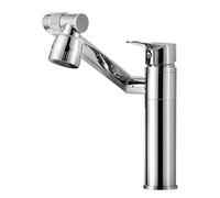 HXYhydrypd Robinet Salle Bain à Poignée Unique avec 2 Modes d'eau, Robinet Lave Main Monotrou Rotatif pour Salle de Bain, Camping-Car, Buanderie(Silver)