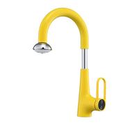 HXYhydrypd Robinet Salle Bain avec Douchette Extractible, 2 Modes de Sortie d'eau, Mitigeur Lavabo avec Élément Filtrant Amovible pour Cuisine de Camping-Car et de Ferme(Yellow)