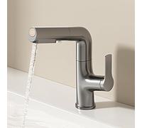 HXYhydrypd Robinet Salle Bain avec douchette extractible, Robinet lavabo, mitigeur Eau Chaude et Eau Froide pour Meuble-lavabo, Camping-Car, Ferme Moderne(Gray)