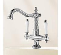 HXYhydrypd Robinet Salle Bain Monotrou, Robinet Lavabo, Accessoires de Salle de Bain, Mitigeur Lavabo pour Cuisine de Camping-Car(Silver)