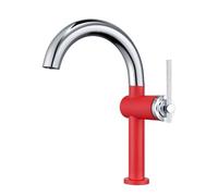 HXYhydrypd Robinet Salle de Bain à Poignée Unique, Mitigeur Pivotant à 360°, Rrobinet Lavabo pour Lavabo, Cuisine de Camping-Car(Red)