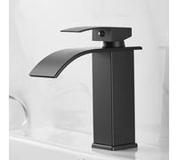 HXYhydrypd Robinets de Lavabo pour Salle de Bain Cascade, Mitigeur Lavabo, Robinet Lave Main pour Salle de Bain, Toilettes(Black,18.2cm/7.2in)