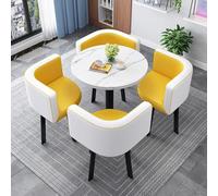 HXYhydrypd Table de Cuisine 4 Personnes, Table a Manger Ronde, Table Basse Moderne et Décontractée pour Salon(Yellow)