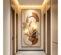 HXYhydrypd Tableau mural lumineux 3D relief cadre aluminium