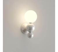 HXYSXHJUO Applique Murale Globe à 3 Boules, Lampe Moderne et créative d'intérieur, Abat-Jour en PE, Style Nordique Minimaliste en Fer, idéale pour Chambre d'enfant, Salon ou Couloir (Blanco)