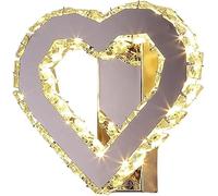 HXYSXHJUO Applique Murale Moderne en Forme de cœur avec éclairage LED en Cristal K9, lumière Blanc Chaud 3000K, Finition Miroir, Acier Inoxydable chromé, Style Romantique, idéale pour Le sal