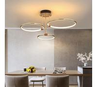 HXYSXHJUO Lustre LED doré Moderne à intensité Variable avec télécommande - Luminosité réglable de 3000 à 6500K, 2 à 6 Anneaux pour l'éclairage de la Salle à Manger, de la Chambre et du Salon