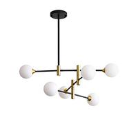 HXYSXHJUO Lustre Moderne en Laiton Style Sputnik, Inspiration Milieu du siècle, avec Un Effet moléculaire doré, idéal pour la Cuisine, la Salle à Manger, Le Salon ou la Chambre - Blanc 1,75