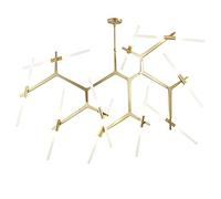 HXYSXHJUO Lustre Moderne G9 à Branches, Style Industriel, à Tubes en Chevrons, pour Salle à Manger ou Salon. Finition dorée. 20 têtes.