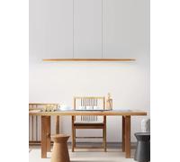 HXYSXHJUO Lustre Moderne, Suspension Lumineuse LED à intensité Variable en Bois de pin Blanc et Noyer Noir, idéale pour la Salle à Manger (180 cm, Bois Blanc Neutre).