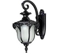 HXYSXHJUO Lustre Mural d'extérieur Moderne et étanche - Design rétro américain, Abat-Jour E27 en Aluminium et Verre, Lampe Noire résistante à la Pluie pour terrasse et Jardin
