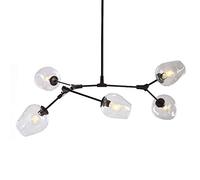 HXYSXHJUO Lustre Sputnik Moderne à 7 lumières E27, Suspension Style Milieu du siècle, plafonnier réglable pour Couloir, Bar, Cuisine, Salle à Manger, Bleu, 6