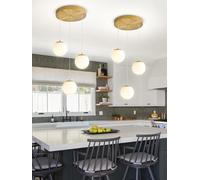 HXYSXHJUO Suspension Moderne en Verre Globe doré et Blanc, Style Milieu du siècle, idéale pour Un îlot de Cuisine, Un Hall d'entrée ou Une Salle à Manger.