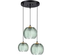 HXYSXHJUO Suspension pour Bar de Petit-déjeuner, Lustre en Verre grainé Vert Feuille, Lampe de Salle à Manger, Lampe créative pour hôtel ou Bureau, éclairage de Plafond réglable, Style nordi