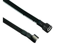 Hxyxbnhno Câble plat USB 2.0 type C mâle vers USB C mâle avec cordon court coudé à 90° pour le stockage de drones et smartphones