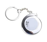 Hxyxbnhno Mètre ruban porte-clés amélioré, 2 mètres, argent, acier inoxydable, rétractable, mécanisme de verrouillage, compact, portable, bricolage et utilisation professionnelle