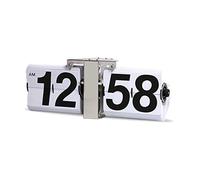 HXZB Rétro Mécanique Automatique Flip Clock, Vitesse Interne Operated Grande Horloge Murale pour Salon Et Bureau Décoration, Blanc