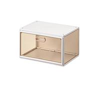 HXZJUIKL Armoire à chaussures pliable avec porte et armoire à chaussures stable, boîte de rangement empilable pour étagère à chaussures (gris, 4 couches) (Gold1ayer)