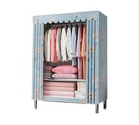 HXZJUIKL Armoire, armoire portable en toile de tissu, pliable, organiseur de rangement avec rail de suspension, étagères, B-86 x 46 x 175 cm