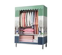 HXZJUIKL Armoire, armoire portable en toile de tissu, pliable, organiseur de rangement avec rail de suspension, étagères, B-86 x 46 x 175 cm