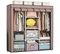 HXZJUIKL Armoire, armoire portable en toile, organiseur de rangement pour vêtements en tissu avec rail de suspension, étagères, pour chambre à coucher, salon, A-118 x 45 x 165 cm