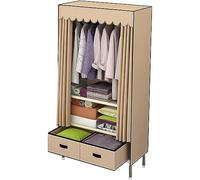 HXZJUIKL Armoire d'angle portable en tissu de couleur unie pour chambre à coucher, armoire ouverte avec tiroir, 168 x 165 x 45 cm