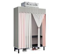 HXZJUIKL Armoire de penderie robuste portable avec housse en métal pour vêtements