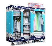 HXZJUIKL Armoire de placard pour chambre à coucher, armoire de rangement avec rails de suspension, organiseur de rangement portable en tissu, armoire de rangement pour vêtements