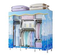 HXZJUIKL Armoire en toile, armoire portable, organiseur de rangement avec rail de suspension, étagères, housse en tissu, B-82 x 45 x 170 cm