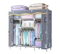 HXZJUIKL Armoire en toile, armoire portable, organiseur de rangement avec rail de suspension, étagères, housse en tissu, B-82 x 45 x 170 cm