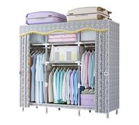 HXZJUIKL Armoire en toile, armoire portable, organiseur de rangement avec rail de suspension, étagères, housse en tissu, B-82 x 45 x 170 cm
