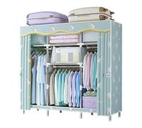 HXZJUIKL Armoire en toile, armoire portable, organiseur de rangement avec rail de suspension, étagères, housse en tissu, B-82 x 45 x 170 cm