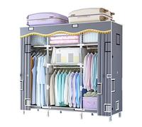 HXZJUIKL Armoire en toile, armoire portable, organiseur de rangement avec rail de suspension, étagères, housse en tissu, B-82 x 45 x 170 cm