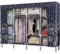 HXZJUIKL Armoire en toile, étagères portables en tissu avec rail de suspension, rangement pliable pour vêtements, sacs, A-206 x 45 x 175 cm