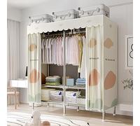HXZJUIKL Armoire en toile portable avec 10 cintres, grande capacité et structure en métal, virole en alliage extra solide et durable