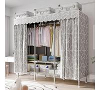 HXZJUIKL Armoire en toile portable avec 10 cintres, grande capacité et structure en métal, virole en alliage extra solide et durable