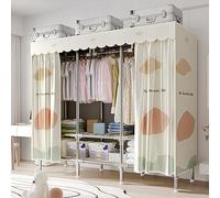 HXZJUIKL Armoire en toile portable avec 10 cintres, grande capacité et structure en métal, virole en alliage extra solide et durable