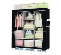 HXZJUIKL Armoire en toile portable avec penderie et poches latérales - Armoire pliable pour chambre à coucher