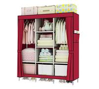 HXZJUIKL Armoire en toile portable avec penderie et poches latérales - Armoire pliable pour chambre à coucher