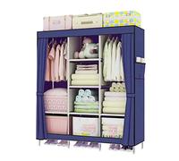 HXZJUIKL Armoire en toile portable avec penderie et poches latérales - Armoire pliable pour chambre à coucher