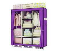 HXZJUIKL Armoire en toile portable avec penderie et poches latérales - Armoire pliable pour chambre à coucher