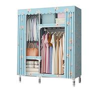 HXZJUIKL Armoire en toile portable avec rail de suspension, étagères, C-106 x 45 x 170 cm