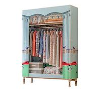 HXZJUIKL Armoire en toile portable pour chambre à coucher, salon, placard de rangement avec rail de suspension, étagères, poches latérales